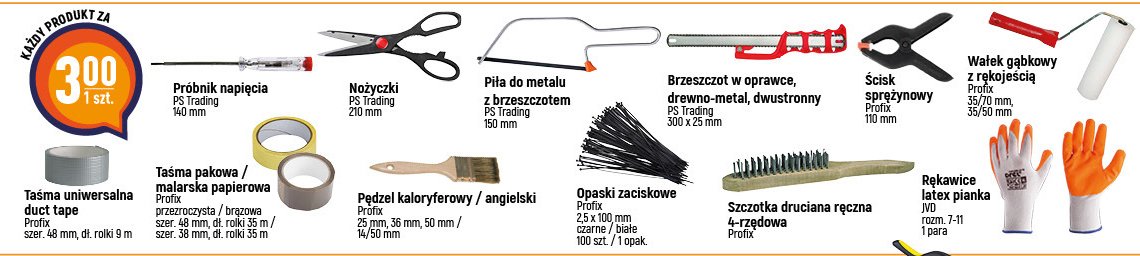 Taśma malarska papierowa 38 mm Profix promocja