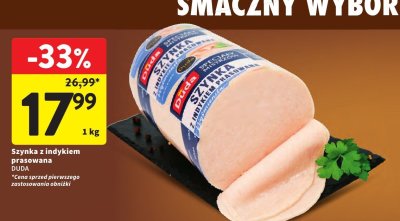 Szynka z indykiem prasowana DUDA promocja w Intermarche