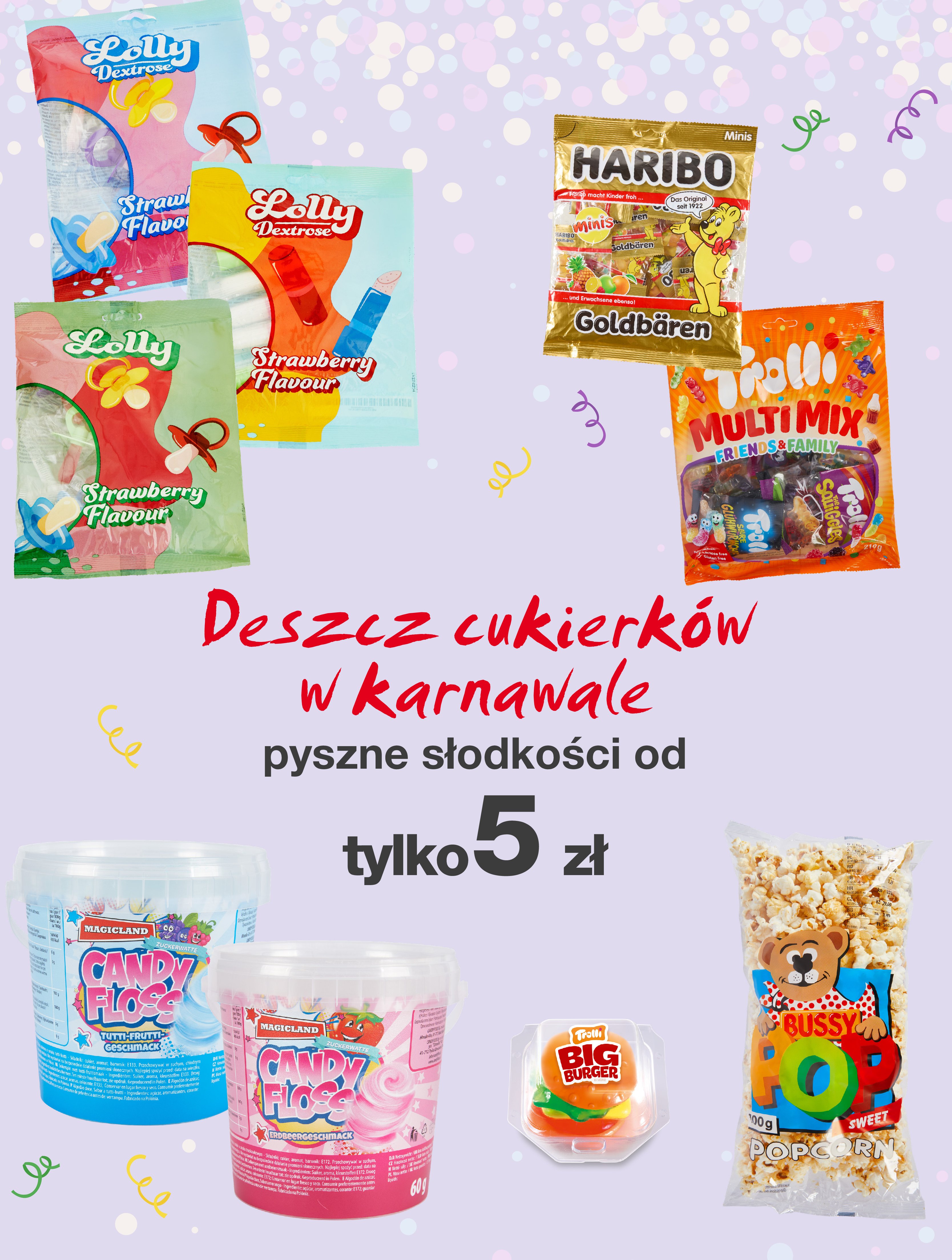 Wata cukrowa tutti-frutti Candy floss promocja w KiK