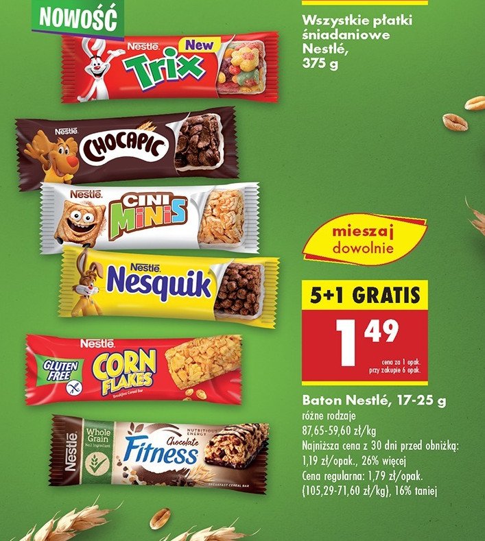 Baton Nestle corn flakes Corn flakes (nestle) promocja w Biedronka
