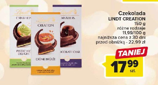 Czekolada chocolate cake Lindt creation promocja