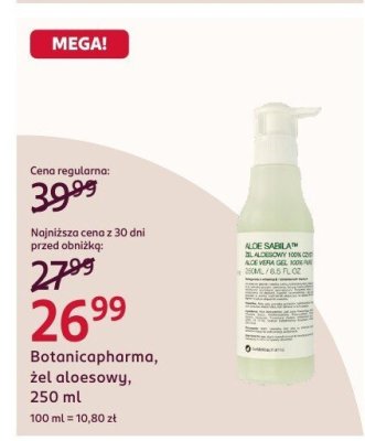 Botanicopharma żel aloesowy, 250 ml promocja w Rossmann