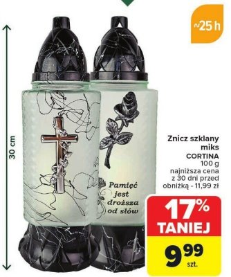 Znicz szklany miks CORTINA promocja w Carrefour Market