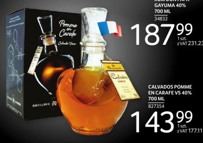 Calvados CALVADOS POMME EN CARAFE V5 40% 700 ML promocja w Selgros