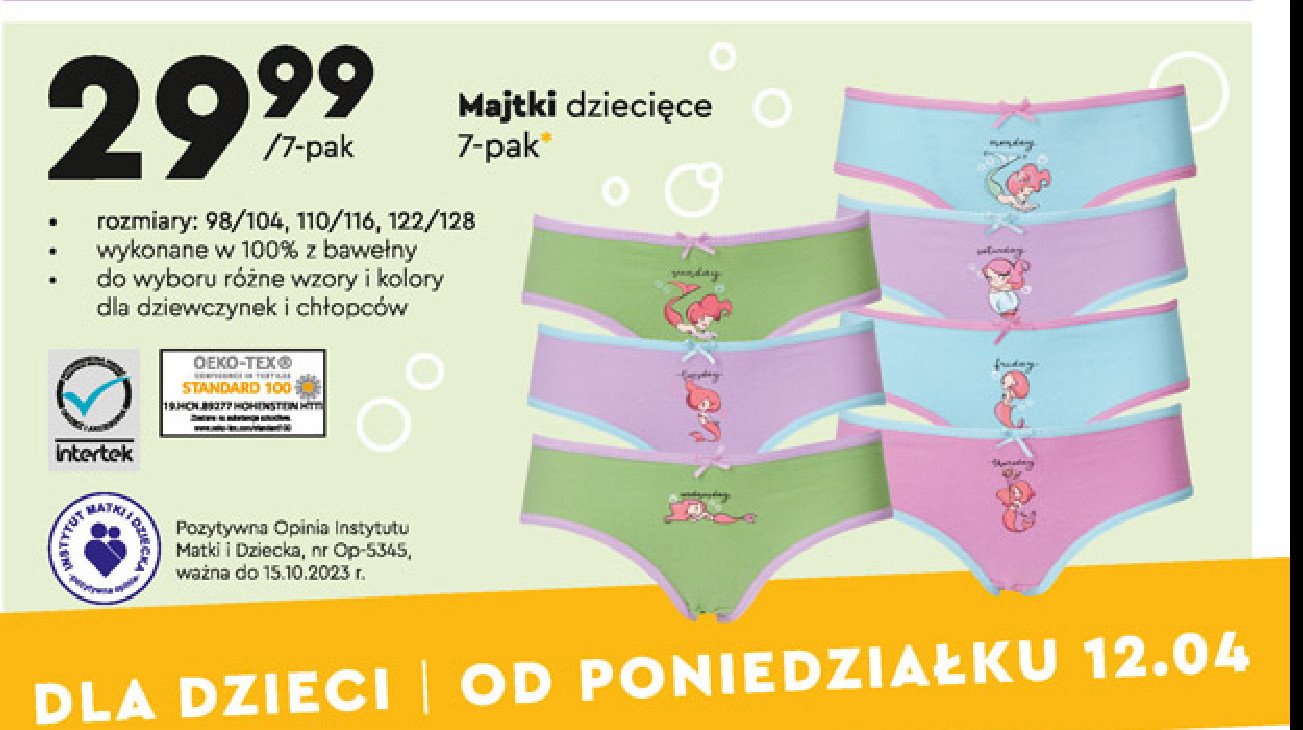 Majtki dzieci臋ce 98/104 promocja