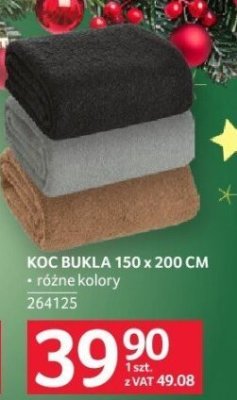 Koc Bukla 150 x 200 cm promocja w Selgros