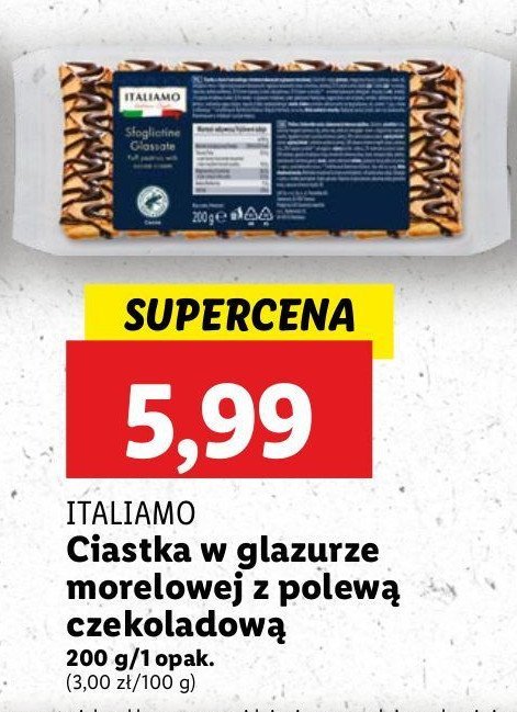 Ciastka z ciasta francuskiego z polewą cukrową i glazurą morelową Italiamo promocja