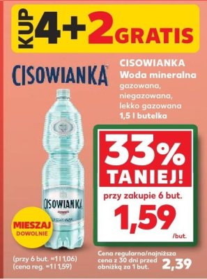 Woda mineralna niegazowana CISOWIANKA 1.5 l  promocja w Kaufland