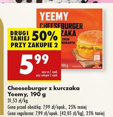 Cheesburger z kurczaka Yeemy promocja w Biedronka