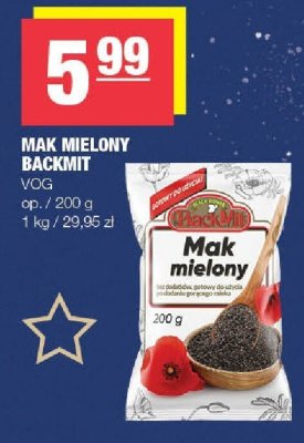 Mak mielony Backfrit VOG promocja w SPAR