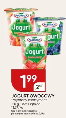 Jogurt owocowy wybrany asortyment Piątnica promocja w Chata Polska