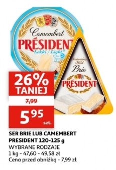 Ser pleśniowy lekki President camembert promocja