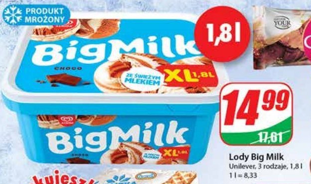 Lody choco Algida big milk promocje