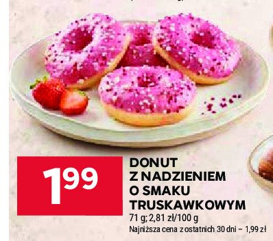 Donut truskawkowy z posypką promocja