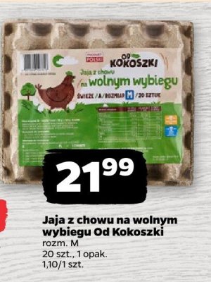 Jaja z chowu na wolnym wybiegu Od Kokoszki promocja w Netto