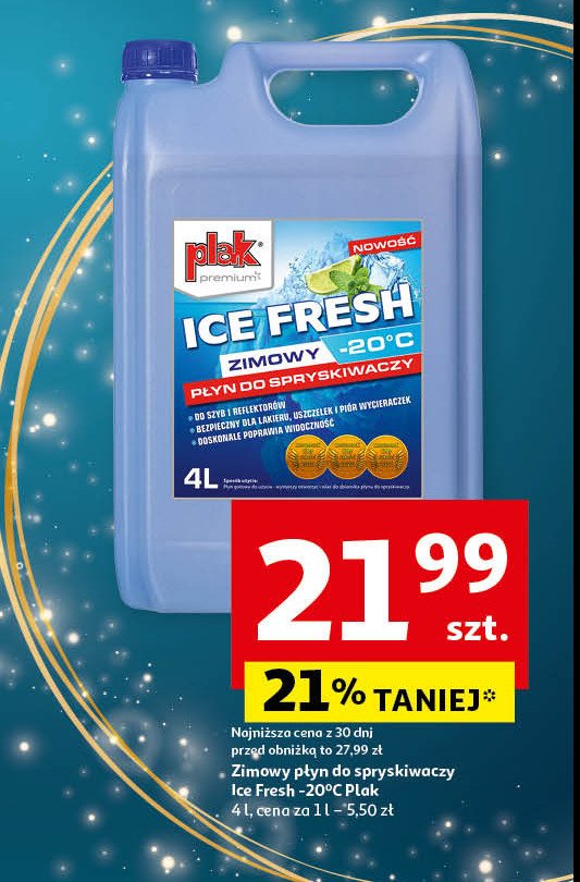 Płyn do spryskiwaczy premium ice fresh Plak promocja w Auchan