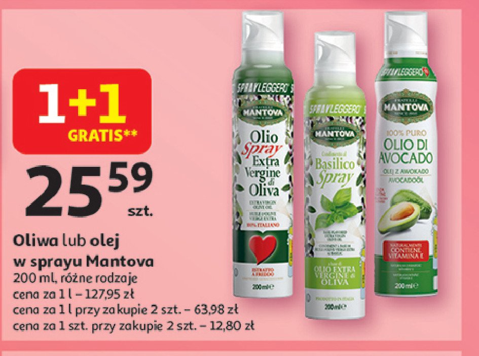 Oliwa z oliwek extra vergine basilico Mantova promocja w Auchan