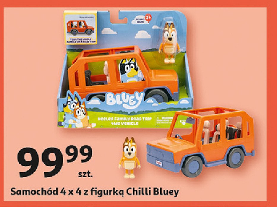 Samochód z figurką chilli bluey promocja w Auchan