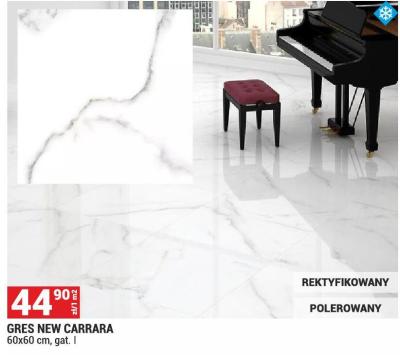 Gres NEW CARRARA 60x60 cm, gat. I promocja w Merkury Market