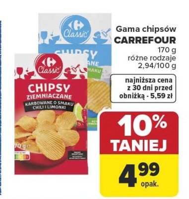 Chipsy  meksykańskie różne rodzaje Carrefour Classic promocja w Carrefour