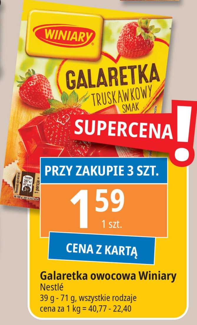 Galaretka truskawkowa Winiary galaretka promocja w Leclerc