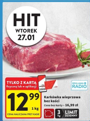 Karkówka wieprzowa bez kości promocja w Intermarche