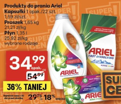 Produkty do prania Ariel Proszek wybrane rodzaje promocja w Delikatesy Centrum