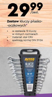 Zestaw kluczy płasko-oczkowych Niteo tools promocja