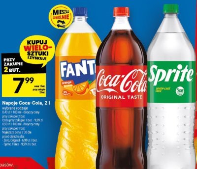 Napoje Coca-Cola, 2 l wybrane rodzaje: Coca-Cola, Fanta, Sprite promocja w Twój Market