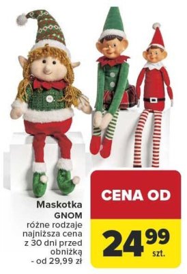 Maskotka Gnom, różne rodzaje Carrefour promocja w Carrefour