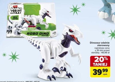 Dinozaur zdalnie sterowany ROBO DINO RAPTOR promocja w Carrefour