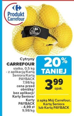 Cytryny siatka 0,5 kg promocja w Carrefour Market