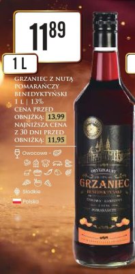 Grzaniec z nutą pomarańczy Benedyktyński 1L 13% promocja w Dino