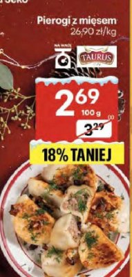 Pierogi z mięsem Taurus promocja w Delikatesy Centrum