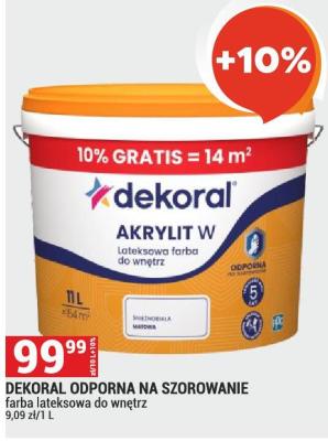 Farba Dekoral Akrylit W odporna na szorowanie promocja w Merkury Market