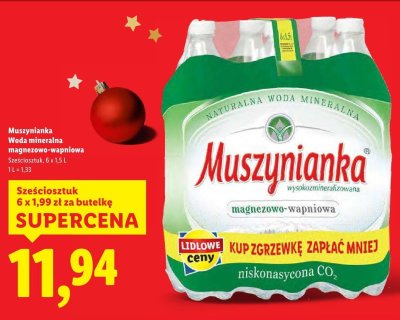 Woda mineralna Muszynianka magnezowo-wapniowa promocja w Lidl
