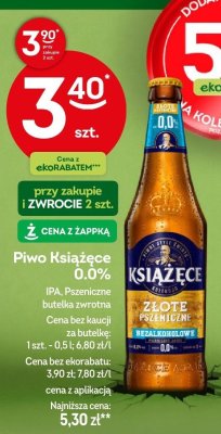 Piwo Książęce 0,0% IPA, Pszeniczne butelka zwrotna 0,5l promocja w Żabka