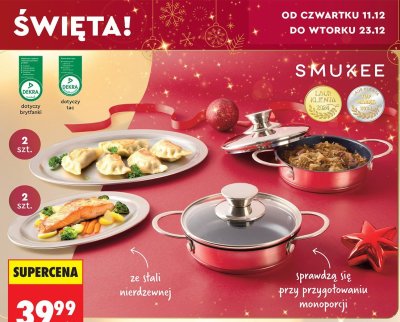 Zestaw tac ze stali nierdzewnej 26,5x19,5 cm promocja w Biedronka