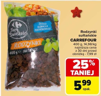 Rodzynki sułtańskie CARREFOUR promocja w Carrefour