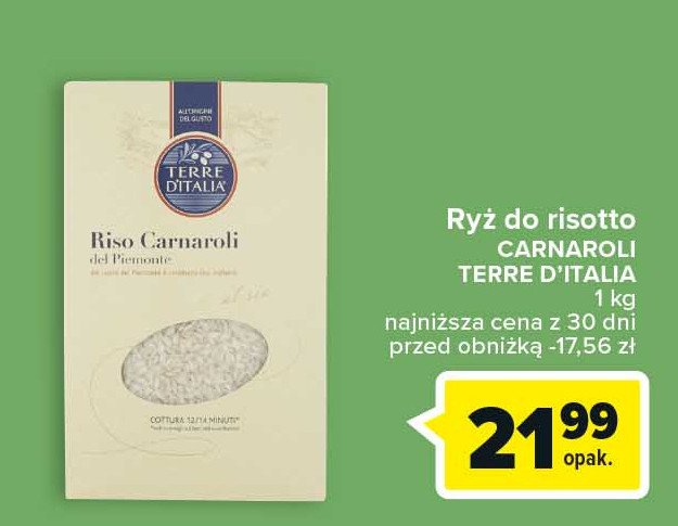 Ryż carnaroli Terre d`italia promocja