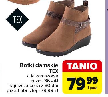 Botki damskie rozm. 36-41 Tex promocja