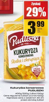 Kukurydza konserwowa PUDLISZKI promocja w Supeco