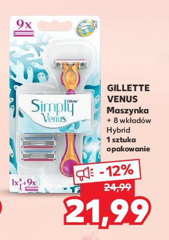 Maszynka do golenia +  9 wkładów Gillette simply venus promocja