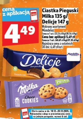 Ciastka Pieguski Milka 135 g / Delicje 147 g Milka / Delicje promocja w TOPAZ