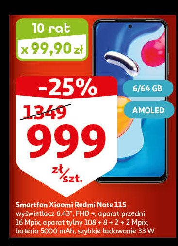 Smartfon redmi note 11s 6/64 gb Xiaomi promocja