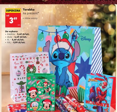 Torebka na prezent różne wzory - rozmiar XL promocja w Biedronka