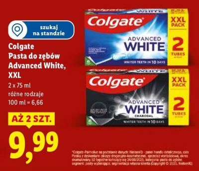 Pasta do zębów Advanced White, XXL Colgate promocja w Lidl