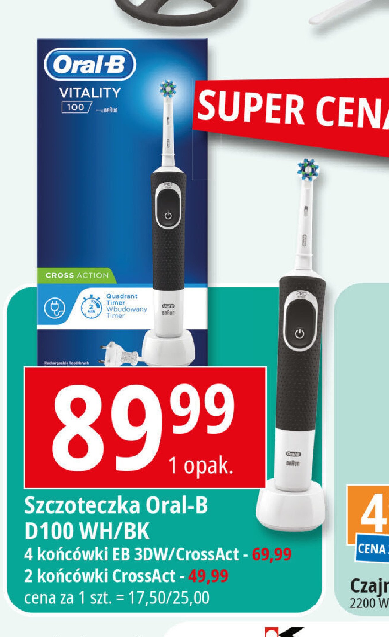 Szczoteczka do z臋b贸w d100.413.1 Oral-b vitality cross action promocja