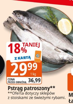 Pstrąg patroszony 1kg Leclerc promocja w Leclerc