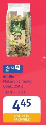 Makaron zimowy dmBio promocja w Drogerie DM